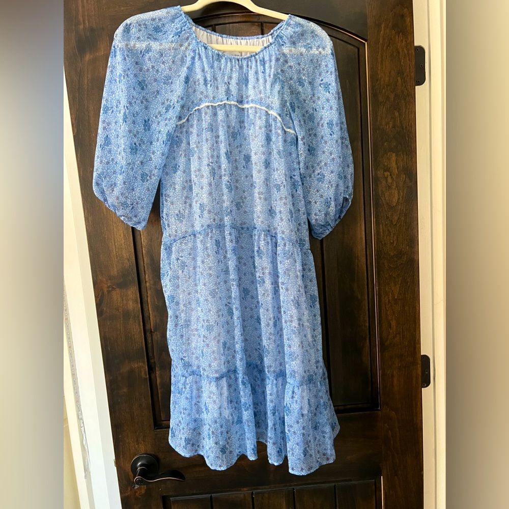 Blue Floral girl  Dress